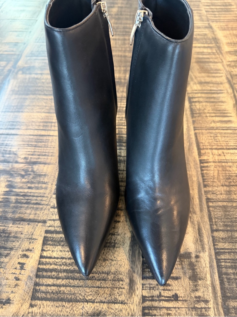 Nine West Black Pointed Toe Ankle Heeled Boots